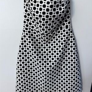 Steps Elegant Black and White Polka Dot Mini Dress P2P approx 17” length 32”